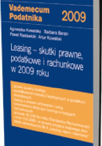 Okladka ksiazki leasing skutki prawne podatkowe i rachunkowe w 2009 roku