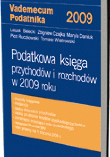 Okladka ksiazki podatkowa ksiega przychodow i rozchodow w 2009 roku