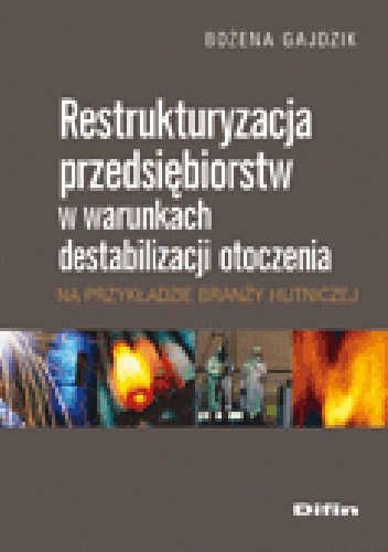 Okladka ksiazki restrukturyzacja przedsiebiorstw w warunkach destabilizacji otoczenia na przykladzie branzy hutniczej