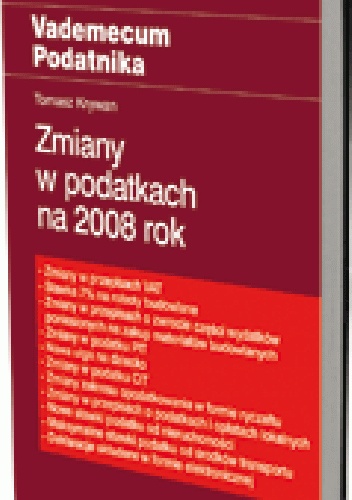 Okladka ksiazki zmiany w podatkach na 2008 rok